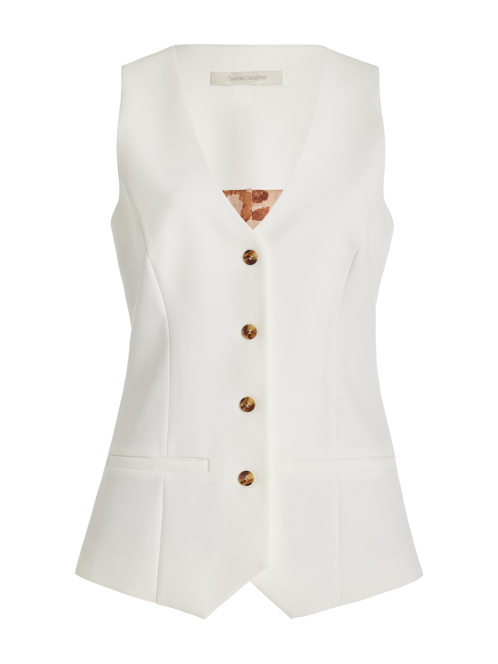 Favorite Daughter Tailored Ivory Jones Twill Vest Size M